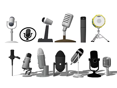 Various Wireless Headphones and Bluetooth Speakers With Modern Design Features 3d model