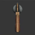 Vintage Revolver Weapon With Shiny Metal Barrel Wooden Grip And Rotating Cylinder