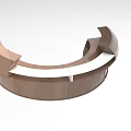Modern Curved Reception Desk With Wooden Structure And White Countertop Design