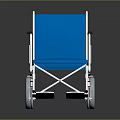 Medical Wheelchair With Blue Seat And Metal Frame For Mobility Assistance