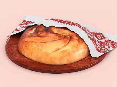 Bread hamburger food 3d model