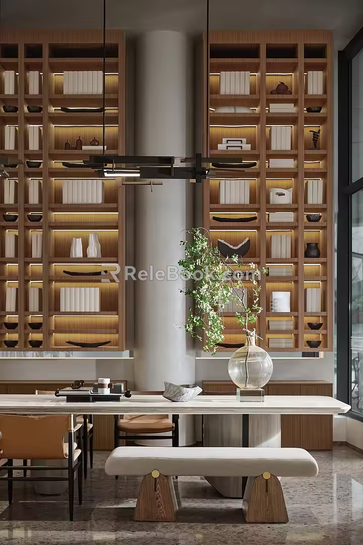 Modern Library Hansheng Library Reading Area 3d model
