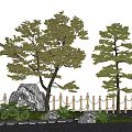 Modern Pine Tree Pinus sylvestris landscape tree courtyard tree garden street tree 3d model