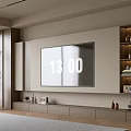 Modern TV Wall Unit Design With Floating Shelves And Decorative Accents