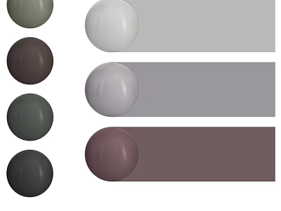 Circular And Bar Shaped Components In Green Brown Gray White And Purple Tones 3d model