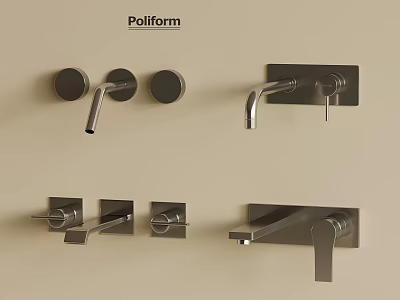 Poliform Modern Wall Mounted Stainless Steel Faucet Designs For Contemporary Spaces 3d model
