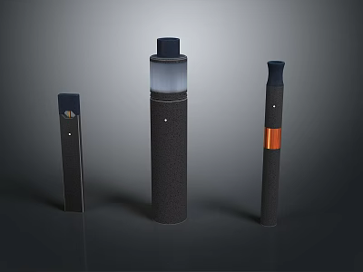 Modern Weapon Models With Three Different Sleek Dark Designs Translucent Sections And Orange Accents 3d model
