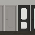 Modern Hinged Doors In White And Black With Panel And Glass Design For Home Interior