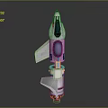 Futuristic Sci Fi Rocket Model With White Blue Design And Detailed Structure 3d model