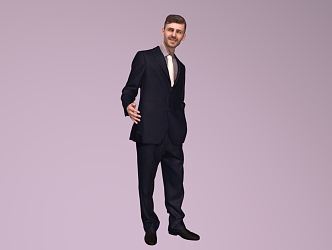 Business Men's Suit Men's Handsome Men 3d model