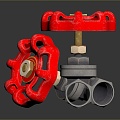 Pipe water pipe valve iron pipe fitting flange tee joint pipe water pipe valve 3d model