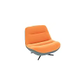 Comfortable Two Tone Orange Grey Swivel Single Sofa Chair For Cozy Modern Living Room