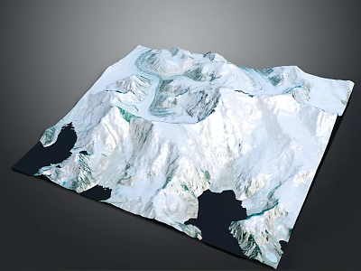Breathtaking Natural Scenery With Snowy Mountains Glacial Lakes And Green Terrain 3d model