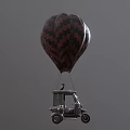 Vintage Tricycle Featuring Propeller Mechanical Design Glass Windshield And Ornate Metal Details