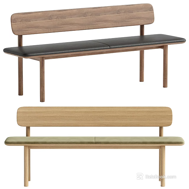 Modern Chaise Lounge With Wooden Frame Black And Light Green Cushions 3d model 