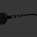 Elegant Jewelry Accessory With Red White Polka Dot Design Black Lenses And Gray Frame 3d model