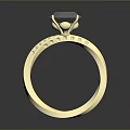 Elegant Gold Ring Featuring Blue Gemstone And Small Diamonds For Daily Use 3d model