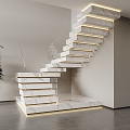 Modern Stairs Marble Stacked Stairs 3d model