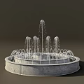 Decorative Outdoor Garden Ornament Circular Fountain With Multiple Water Jets And Concrete Base