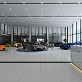 Luxury 4S Car Dealership Showroom With Display Vehicles Seating Area And Large Screens