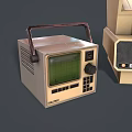 Vintage Computer Equipment Collection With Retro Monitor And Control Devices