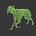 Fantasy Mythical Creature Metal Sculpture With Sharp Ears Long Snout And Lean Body
