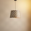 Modern Pendant Light With Diamond Lattice Pattern Warm Light Through Cutouts On Light Background 3d model