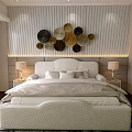 Modern Background Double Bed Double Bed 3d model