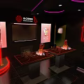 Basketball Themed KTV Room With Red Neon Lights Large Screens And Comfortable Seats