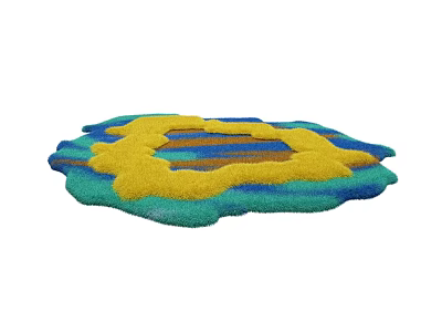 Modern shape carpet children plush irregular creative carpet 3d model