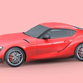 Red Toyota Sports Car With Sleek Aerodynamic Body And Sporty Design