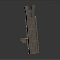 Industrial Underground Tunnel Structure With Metal Pipes Railway Tracks And Concrete Walls