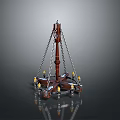 Vintage Wooden Chandelier Lighting Combination With Decorative Chains And Glass Bulbs