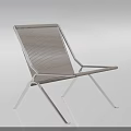 Minimalist Modern Single Chair With Metal Frame And Woven Seat Back Design