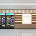 Modern Retail Display Cabinets And Shelves With Glass Doors Layered Lighting And Products