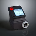 Smart Digital Meter With Black Housing Red Button Digital Display And White Connector 3d model