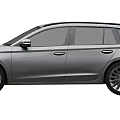 Silver Skoda Station Wagon Car With Stylish Headlights And Wheels