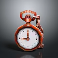 Vintage Decorative Pocket Watch With Metallic Case And White Dial