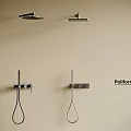 Modern Poliform Shower Fixtures Wall Mounted Design With Handheld And Overhead Heads