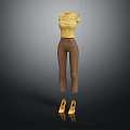 Yellow Sleeveless Top With Brown Trousers And Yellow Shoes Stylish Casual Outfit