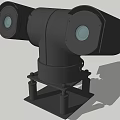 Projection Surveillance Camera With Dual Lens Black Housing And Stable Mounting Base