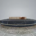 Commercial Equipment Display Model With Round Marble Base And Modern Architectural Design