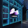 Modern KTV Corridor Interior Design With Neon Lights And Stylish Decor