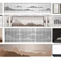 Modern Feature Wall Designs With Layered Textures Mountain Patterns And Neutral Tones 3d model