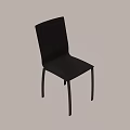 Modern Black Leather Single Chair With Silver Metal Legs And Minimalist Design