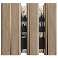 Modern Wooden Bookcase Design With Black Shelves Decorative Items And Books