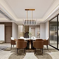 Modern Living and Dining Room Interior With Crystal Chandelier Sofa Coffee Table And Decorative Painting