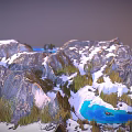 Scenic Mountain Landscape With Snowy Peaks Blue Lakes And Green Vegetation