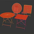 Red Foldable Modern Round And Square Table And Chair Set For Indoor Outdoor Areas