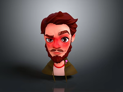 Men's Uncle Greasy Uncle Male Handsome Male Young Juvenile Male Role 3d model